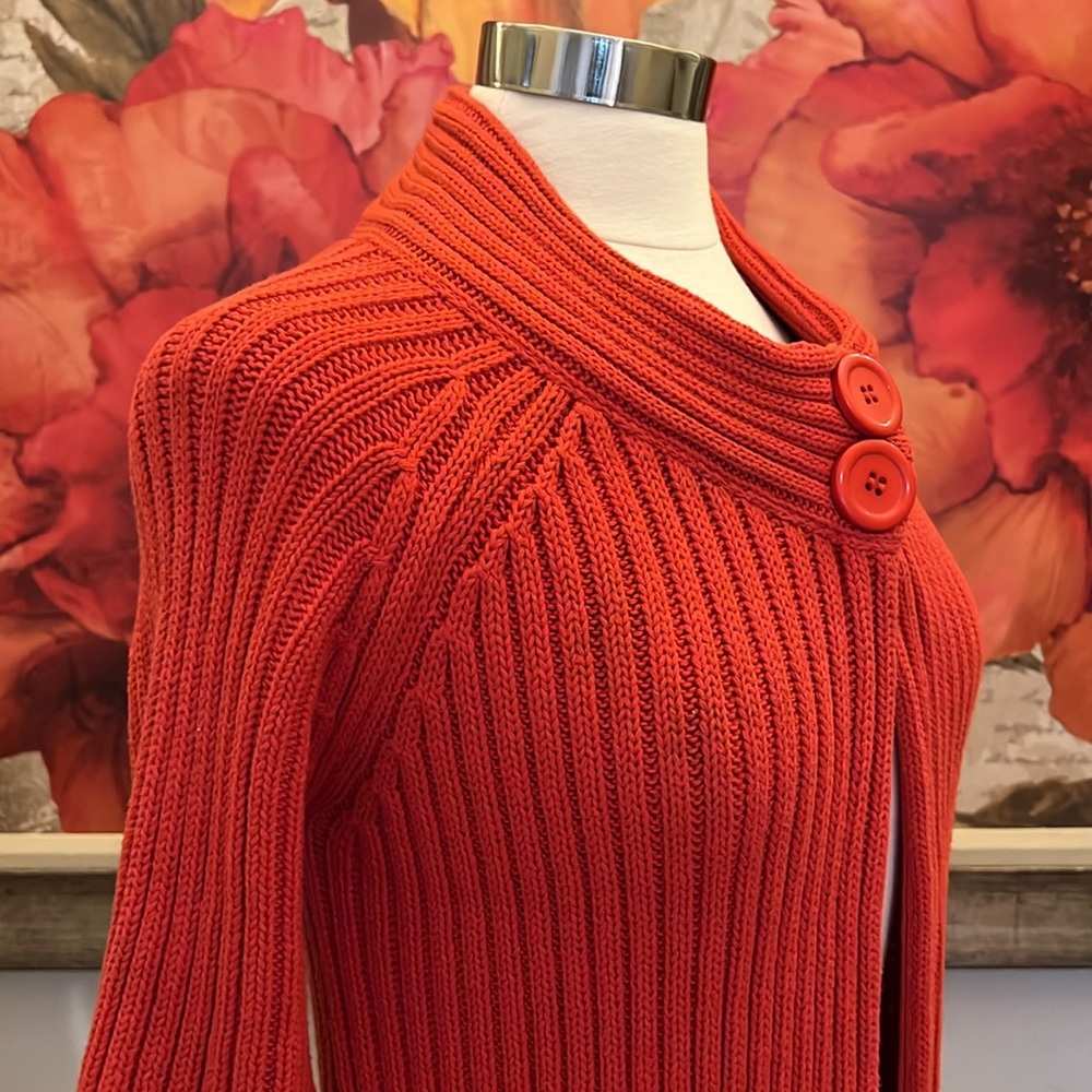 Reference Point Woven Orange Two Button/Snap Swea… - image 6